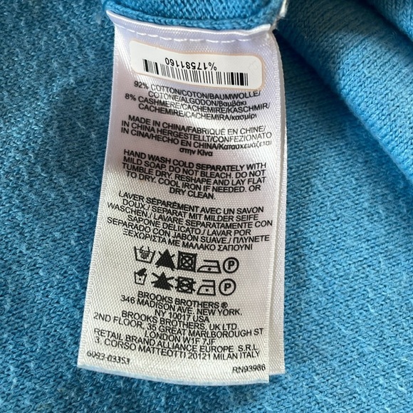 Brooks Brothers 346 Men’s Sweater Pullover Long Sleeve Cotton Cashmere Size XL - Picture 10 of 13